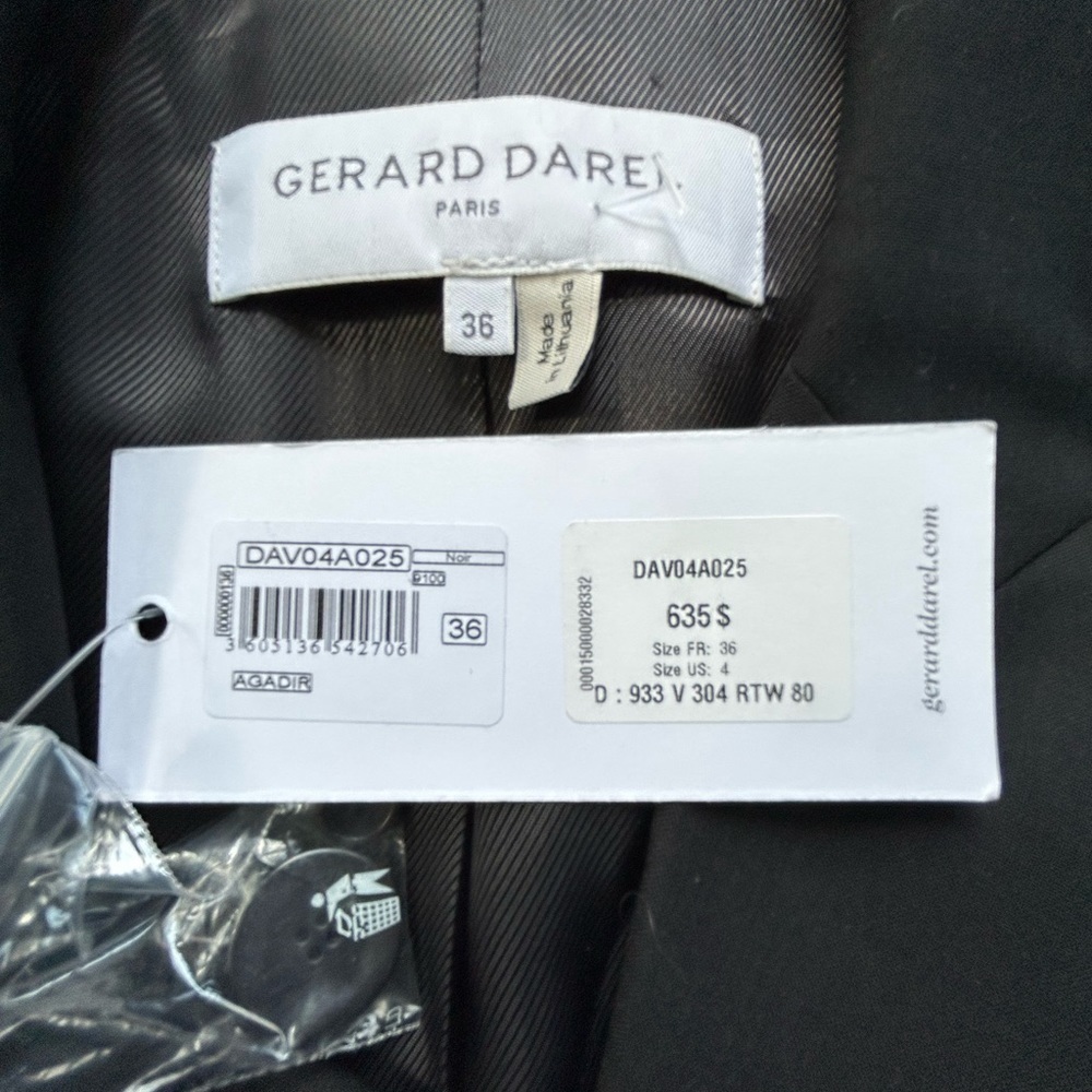 GERARD Darel black blazer SZ 4 ( run big ) NWT 635$ - Picture 4 of 12